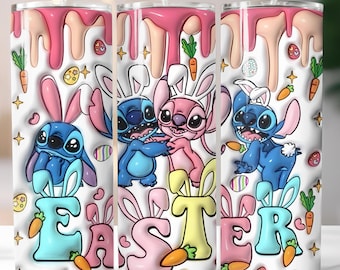 Easter Bunny 20oz Tumbler Wrap, Cartoon Design (Digital Download)