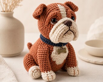Realistic Crochet Bulldog Pattern, Amigurumi English Bulldog PDF, Digital Dog Crochet Tutorial, Frenchie Puppy Plushie, DIY Dog Lover Gift