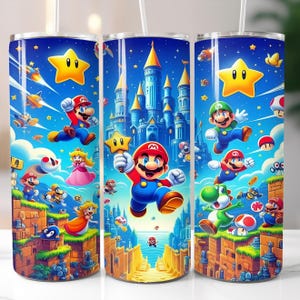 Super Mario Tumbler Wrap, 20oz Skinny Tumbler, Sublimation Design (PNG Digital Download)