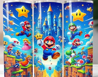 Super Mario Tumbler Wrap, 20oz Skinny Tumbler, Sublimation Design (PNG Digital Download)