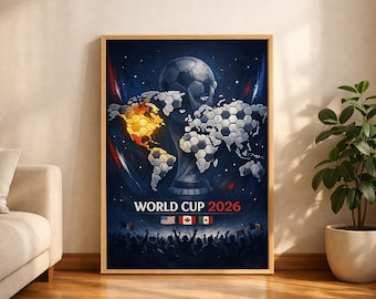 2026 World Cup Print | Soccer Championship Wall Art, USA Canada Mexico Decor