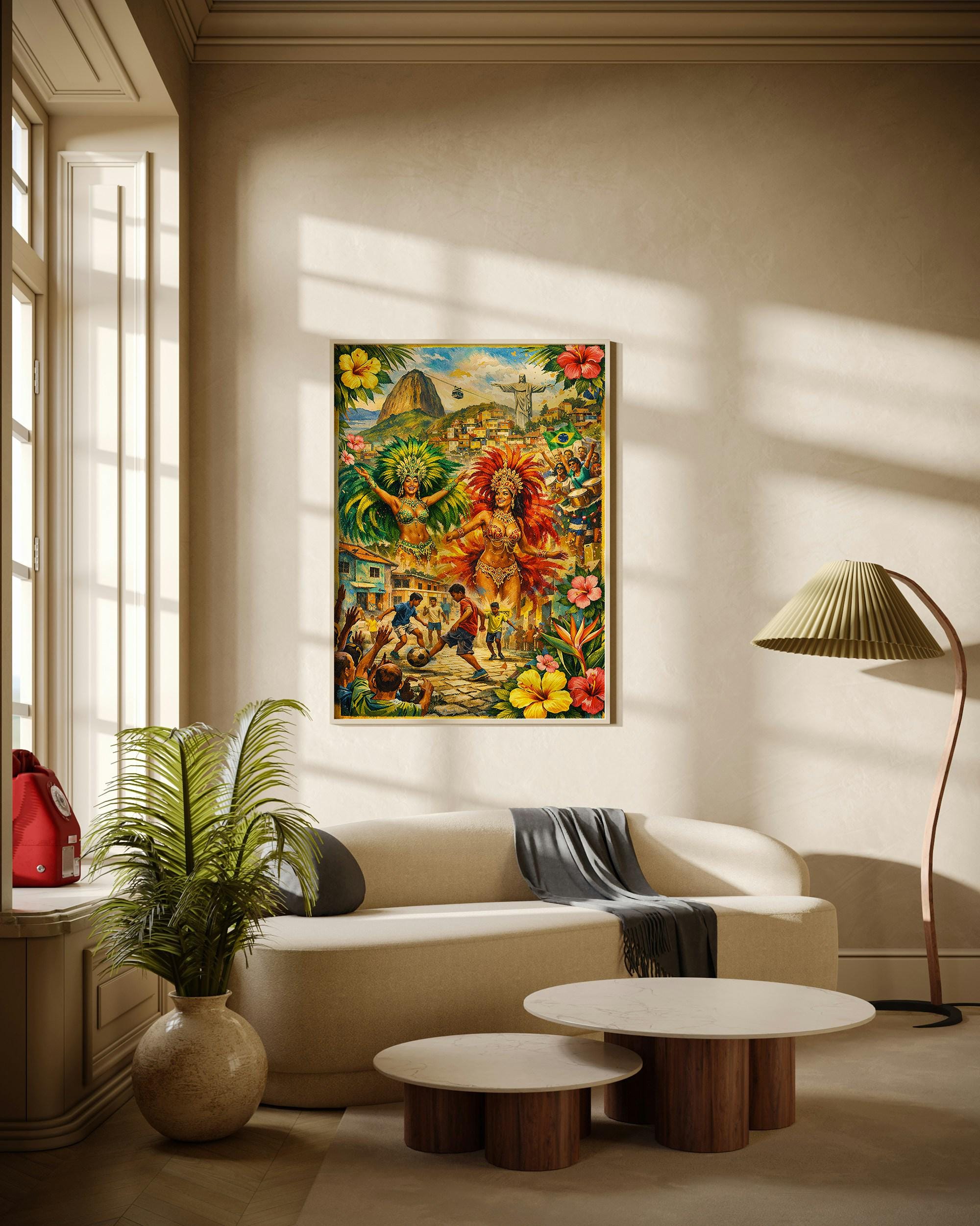 Discover Rio World Cup 2026 Art Print - Brazil Football Fan Poster