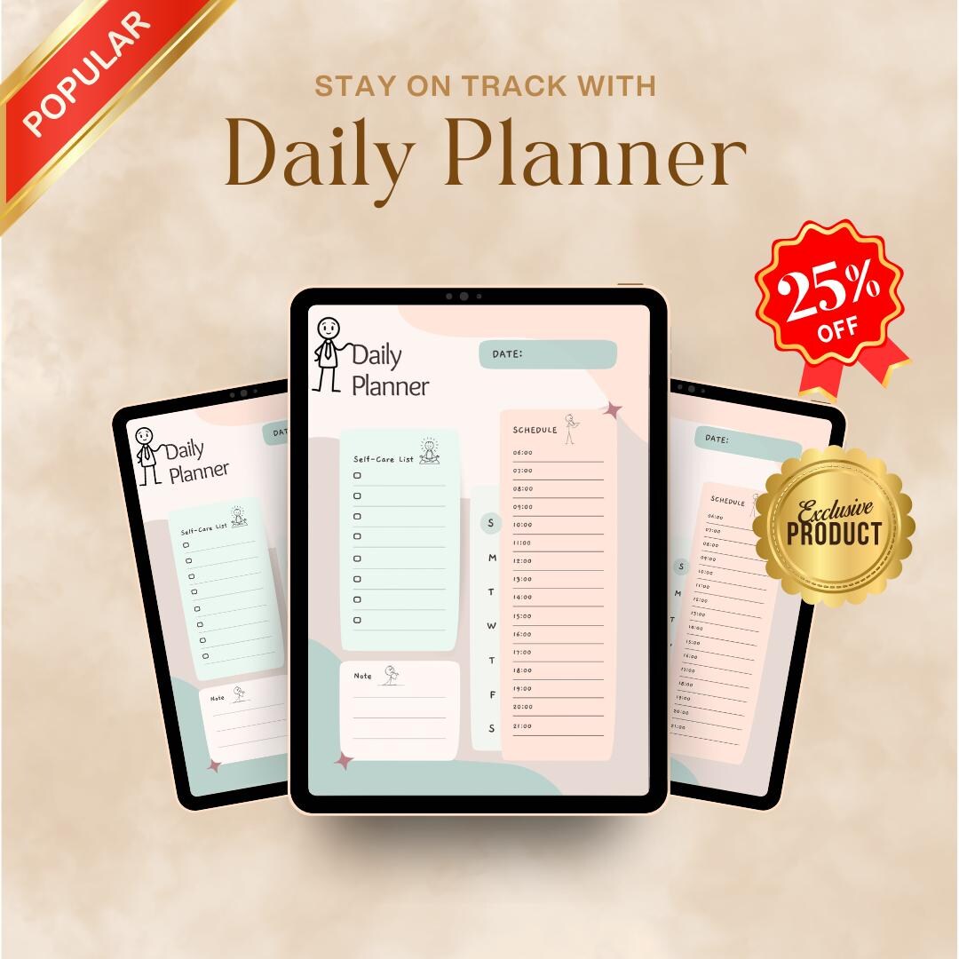 Minimalist Daily Planner Printable | Student Productivity Schedule ...