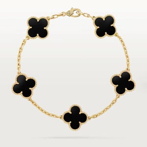 Gold-Tone Clover Charm Bracelet - Lucky Jewelry, 19.5cm