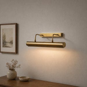 Brass Picture Light Wall Sconce, Gold Art Light, Bathroom Vanity Light Over Mirror, Vintage Gallery Lamp Decor