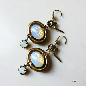 Earrings - White Opal Dangle