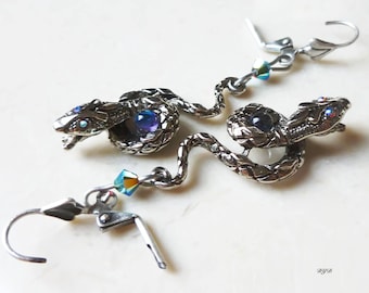 Earrings - Silver Python