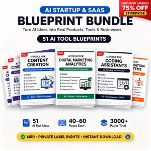 AI Startup SaaS Blueprint Bundle, AI Tool Ideas (Digital Download)