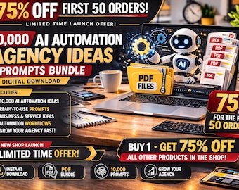 Paquete de ideas para agencias de automatización con IA: 10 000 sugerencias para servicios empresariales (descarga digital)