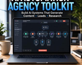 Toolkit voor AI-automatiseringsbureau: 10.000 zakelijke ideeën, n8n-workflows, Notion System