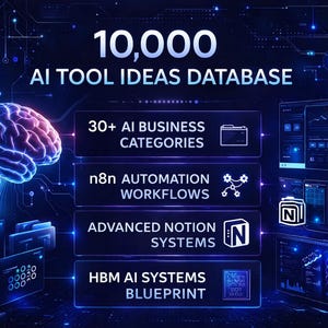 10,000個のAIプロンプトツールアイデア、オートメーションビルダー、n8nワークフロー、Notionシステム（デジタルダウンロード）