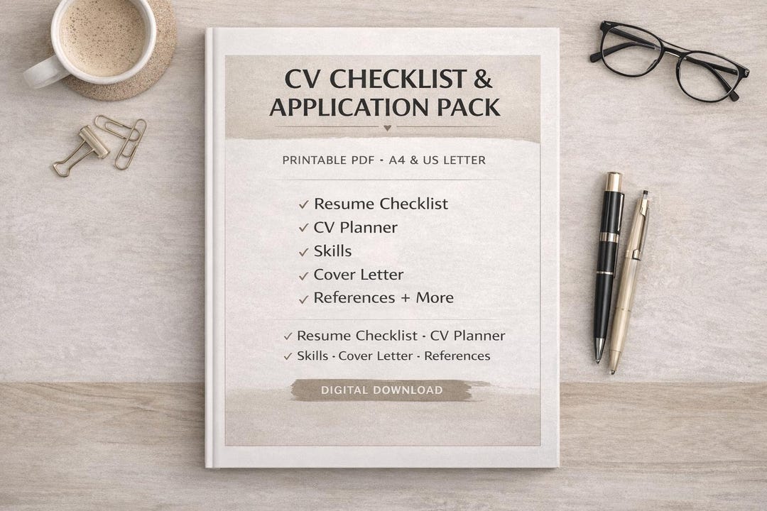 Cv Checklist.pdf Resume Checklist Planner | CV Writing, Cover Letter (PDF Download A4/US ...