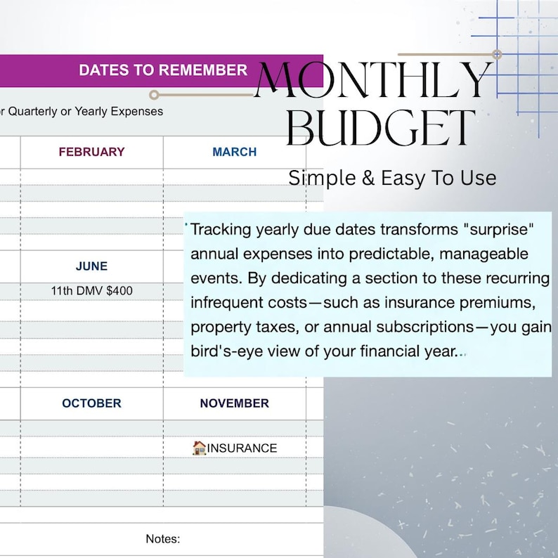 Ultimative Anfänger Budget Vorlage | Google Sheets & Excel Monatliche Tabelle und Debt Tracker Bild 6