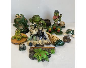 Vintage FROG Figurine Collection - Lot Of 13