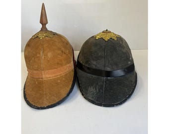 Lot Of 2 Ornate Antique Odd Fellows I.O.O.F. Ceremonial Regalia Helmetsby Herald