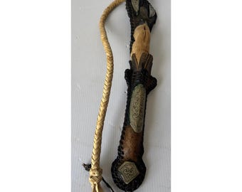 Látigo de pezuña vintage/mongol hecho a mano