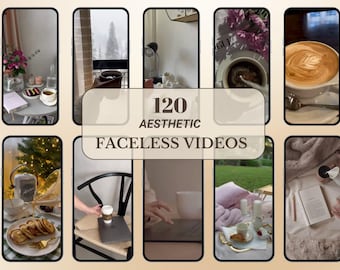 Paquete de 120 reels minimalistas estéticos sin rostro, videos de estilo de vida acogedores para creadores de contenido de Instagram, videos para marketing digital.