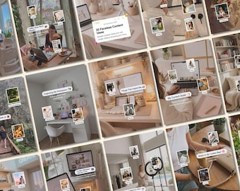 Plantilla neutral sin rostro para Instagram en Canva, paquete de carruseles cálidos y acogedores para Instagram, kit de gestión de redes sociales, publicaciones para creadores de contenido de estilo de vida.