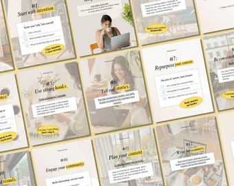 ベージュの美的Instagramカルーセルテンプレート、ミニマリストな顔のないコンテンツのアイデアSMMソーシャル投稿、UGC PinterestにインスパイアされたIGカルーセル