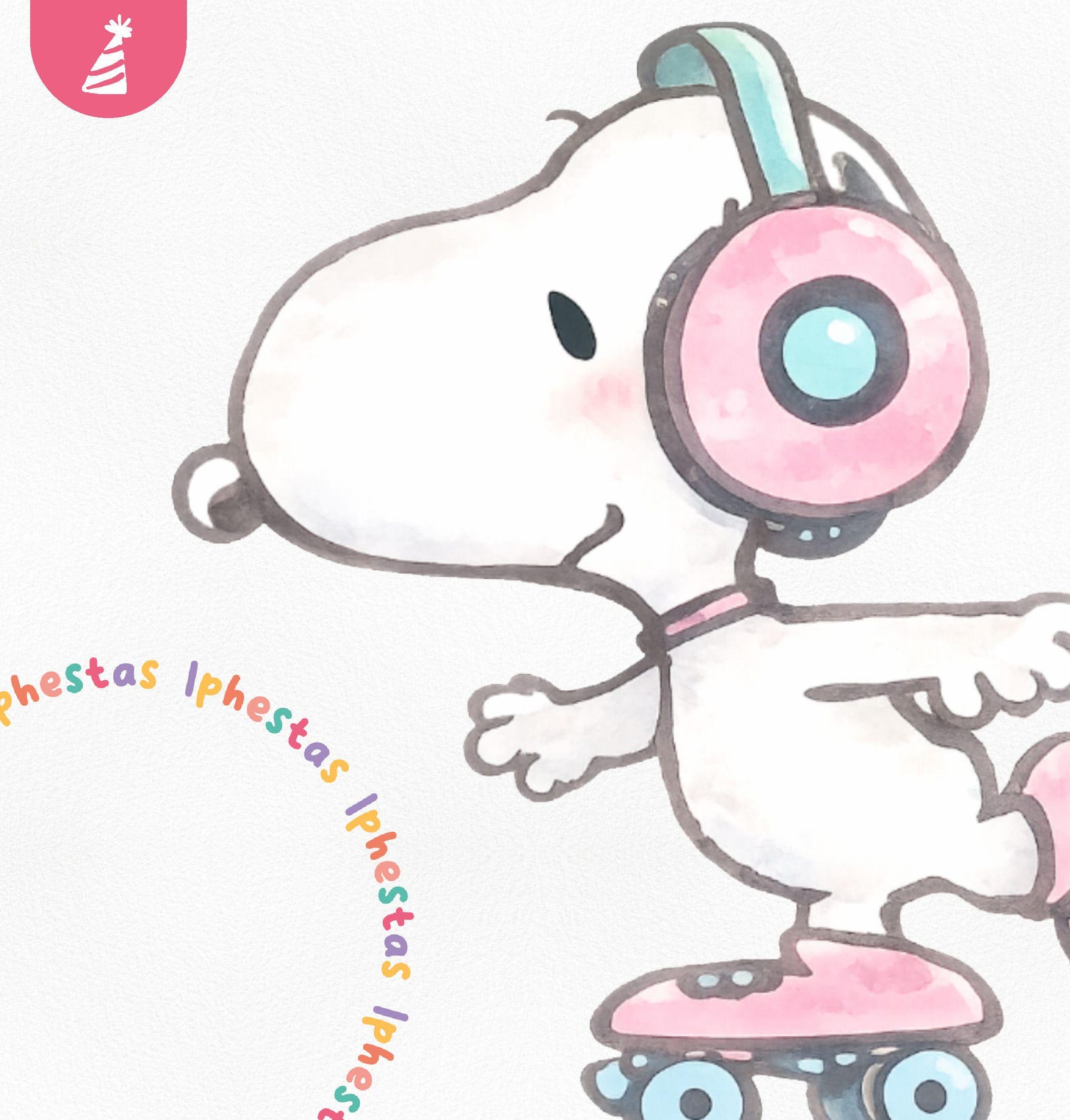 Kit digital de acuarela rosa de Snoopy PNG, imágenes prediseñadas de ...