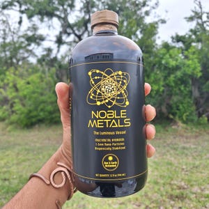 Colloidal Noble Metals 32oz | Gold, Silver, Copper, Magnesium, Zinc, Indium & Bismuth | Exclusive 1-5 Nanometer | 30-Day Biohacking Protocol