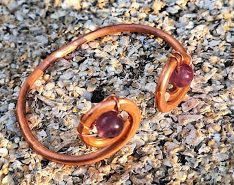 Bracelet en cuivre et améthyste - Pulsera de Cobre y Amatista