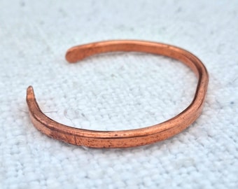 Bracelet fait main en cuivre 100 % pur - Bijoux uniques - Simple - Non martelé - Aucun motif