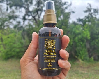 4 oz en vaporisateur de métaux nobles colloïdaux | Or, argent, cuivre, magnésium, zinc, indium et bismuth | Exclusif 1-5 nanomètres |