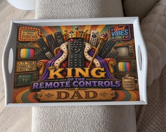 Personalised King of Remote Controls Sofa Tray for Dad