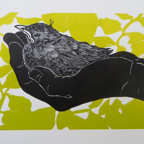 Woodblock print: Holding