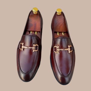 Herren Handgefertigte Braun Leder Horsebit Loafers | Maßschuhe, Hochzeitsschuhe