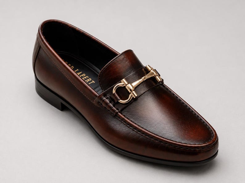 Handgefertigte Leder Mokassins | Braune Mokassin Loafers Herren | Luxus-formale Slip-On-Kleidschuhe Bild 2