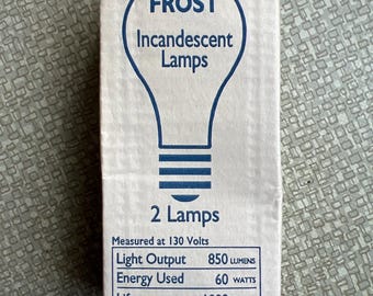 Lámparas incandescentes Philips vintage esmeriladas – 60W 130V Artículo de colección de mediados de siglo (paquete de 2)