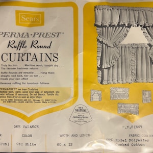 ケアベア　カーテン　Sears PERMA PRESTO ヴィンテージ Sears Perma Prest Curtains - Etsy