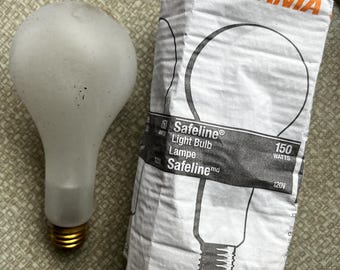 Sylvania RhinoCoat Safeline 150W Light Bulb | Shatter Resistant Rough Service Industrial Bulb 120V PS25