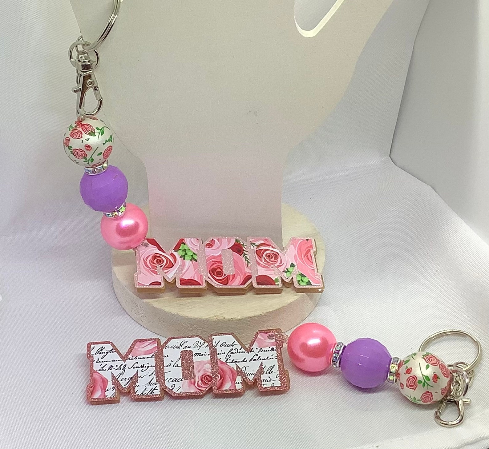 Custom Bubble Gum Beads Mom Keychains Mothers Day Keychain Etsy