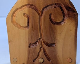 Wooden Book Rack Holder Carved Tree Desktop Bookshelf Rustic 2 Section 11.5 in