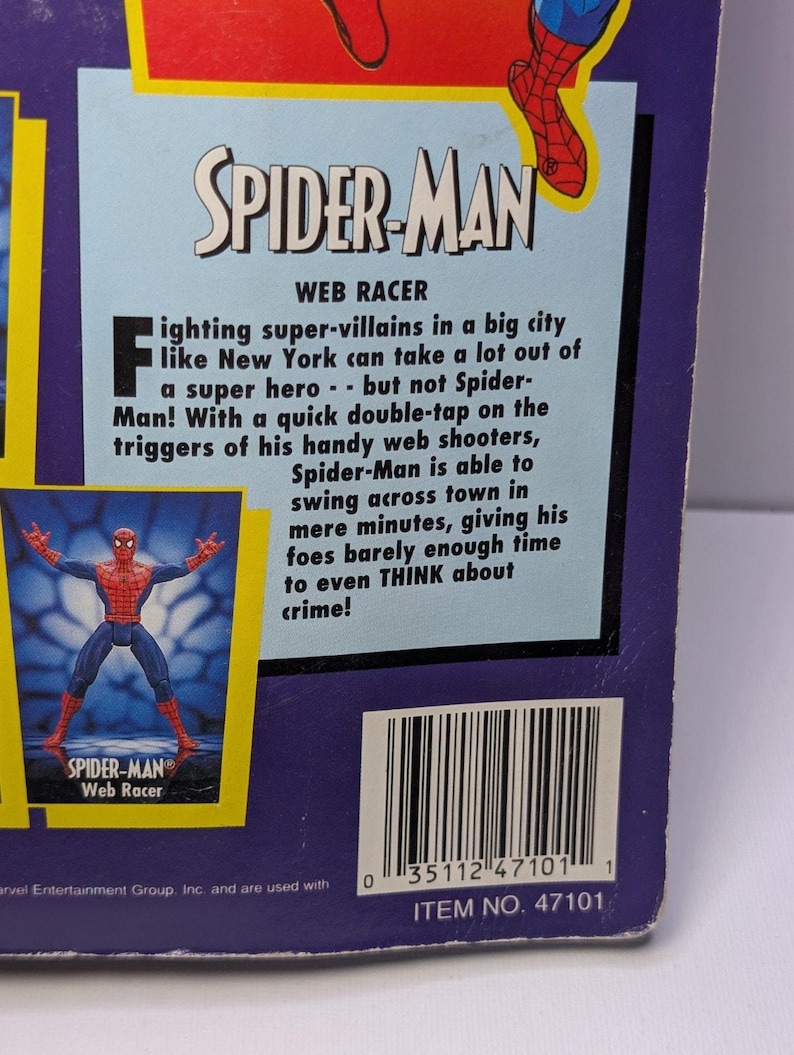 1994 Toy Biz Spider-Man Web Racer Animated Series Figure Marvel MOC Vintage image 8
