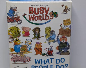 Richard Scarry's Busy World What do People Do? card game torn box sealed cards