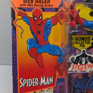 1994 Toy Biz Spider-Man Web Racer Animated Series Figure Marvel MOC Vintage image 2