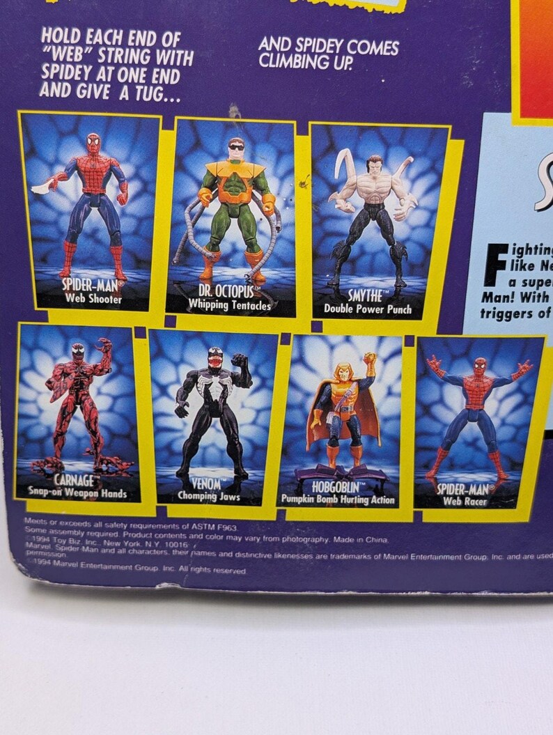 1994 Toy Biz Spider-Man Web Racer Animated Series Figure Marvel MOC Vintage image 9