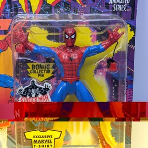 1994 Toy Biz Spider-Man Web Racer Animated Series Figure Marvel MOC Vintage image 3