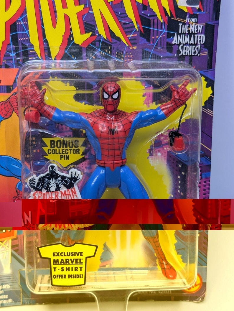 1994 Toy Biz Spider-Man Web Racer Animated Series Figure Marvel MOC Vintage image 3