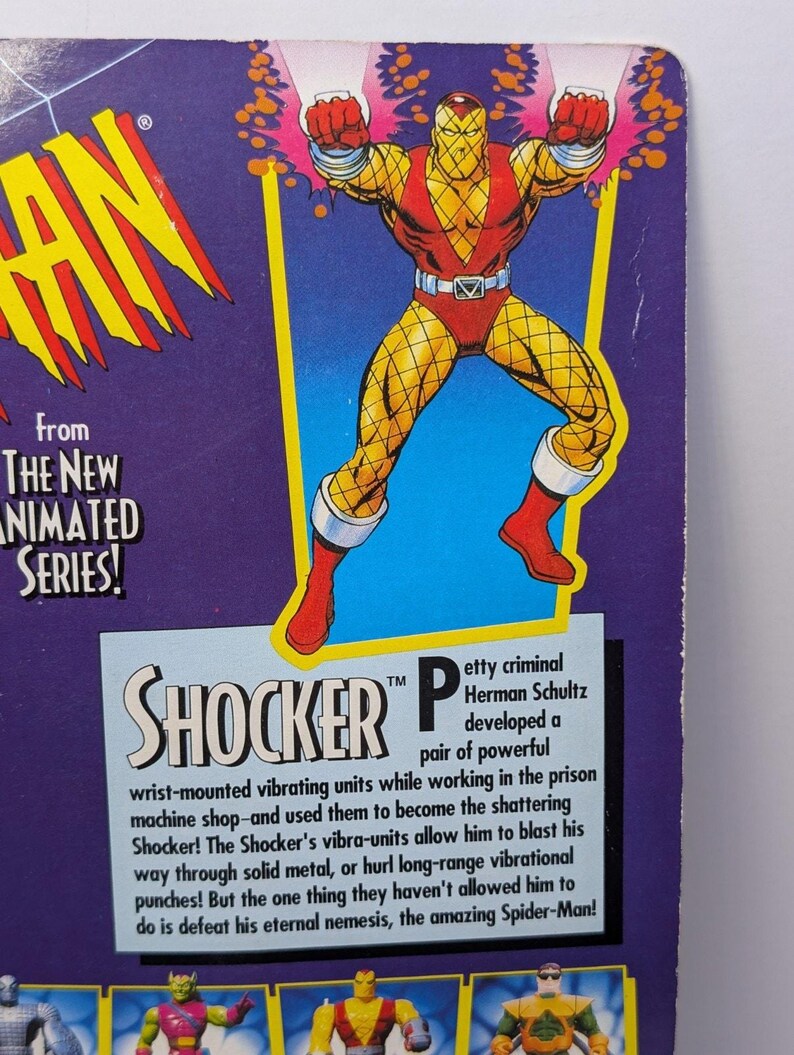 1994 Toy Biz Spider-Man Animated Series Shocker Figure Sealed Vintage Marvel image 7