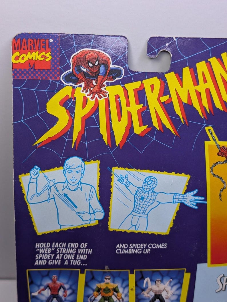 1994 Toy Biz Spider-Man Web Racer Animated Series Figure Marvel MOC Vintage image 6