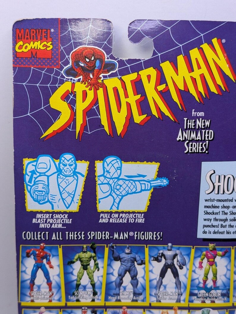 1994 Toy Biz Spider-Man Animated Series Shocker Figure Sealed Vintage Marvel image 8