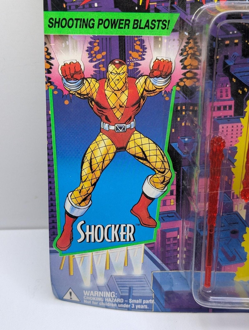 1994 Toy Biz Spider-Man Animated Series Shocker Figure Sealed Vintage Marvel image 2