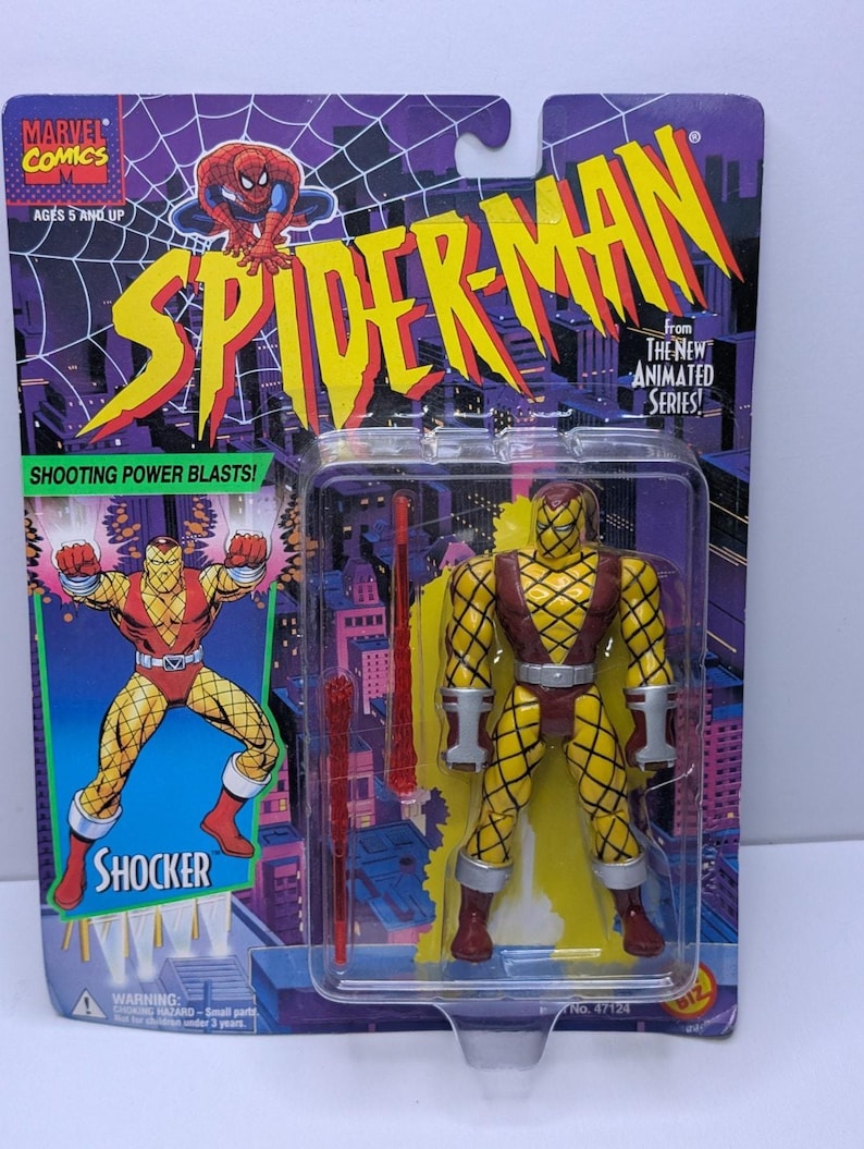1994 Toy Biz Spider-Man Animated Series Shocker Figure Sealed Vintage Marvel image 1