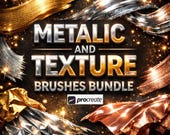 Procreate Metallic & Texture Brushes Bundle | 3500+ Brushes, Foil, Gold, Grunge, Watercolor, Digital Paper, iPad Procreate Brushes Pack