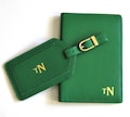 Monogrammed Personalized Leather RFID Passport Wallet, Luggage Tag, Personalized Christmas Gift